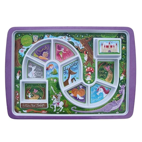 Fred Dinner Winner Tray Kid’s Plate Fairytale Unicorn Path Game Style - Complete - Picture 7 of 10